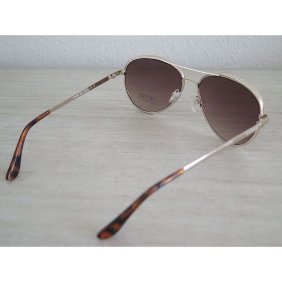 Guess GF0350 Women's Gold Tone Metal Frame Brown Gradient Aviator Sunglasses - Picture 4 of 11